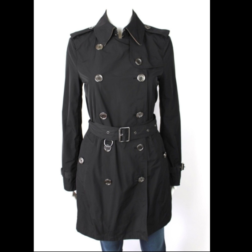 Burberry Brit Black Trench Jacket Size 4